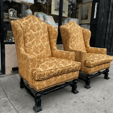 Significant Other | Pair of Custom Chenille Wingback Chairs