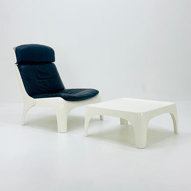 Space Age lounge chair and table set by Carl Straub, Germany 1980s 