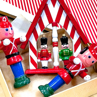 VINTAGE: 3pcs - Wooden Sailor Ornaments - Holiday, Christmas - SKU Tub-28-00034540 