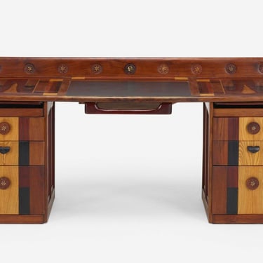 Phillip Lloyd Powell American Craft Custom Double Pedestal Desk