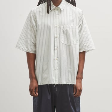 Camiel Fortgens Boxy Shirt, White /Green Stripe