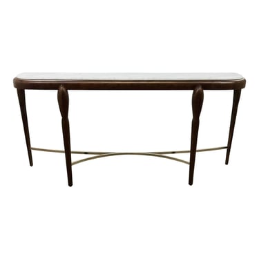 Theodore Alexander Modern Sycamore and White Marble Origins Console Table