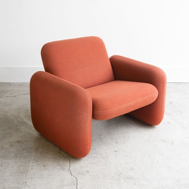 Vintage 1970s Herman Miller Chiclet Club Chair Designed by Ray Wilkes in an All Original Muted Orange 