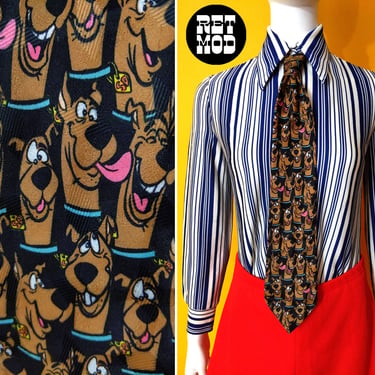 Fun Vintage 80s 90s Scooby Doo Faces Necktie 