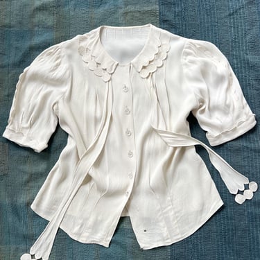 30s Crepe Jester Blouse 