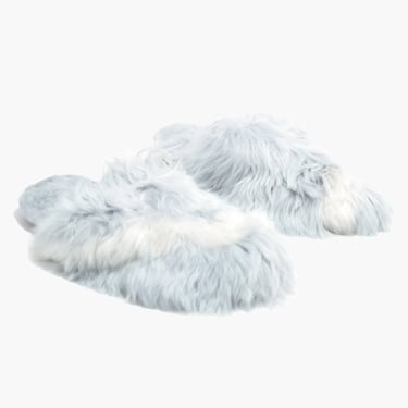 Bowie Alpaca Slipper Grey/White