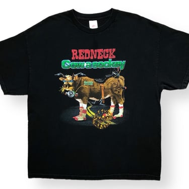 Vintage 90s/00s Red Neck “Cowasockey” Kawasaki Parody Moto Sport Graphic T-Shirt Size XL 