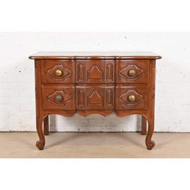 Baker Furniture Italian Provincial Louis XV Carved Walnut Chest of Drawers or Commode, Newly Refinished