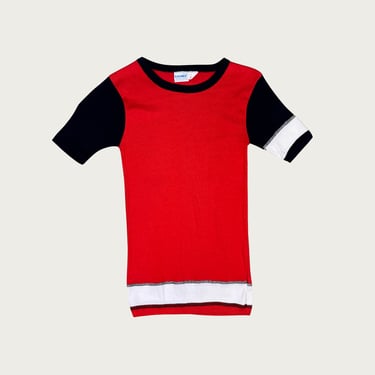 (XS/S) 80s/90s Red/Black Baby Tee