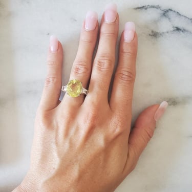 Sparkling Yellow Crystal Ring
