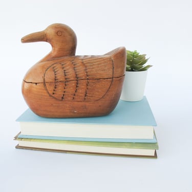 Carved Wood Duck Box from Thailand 