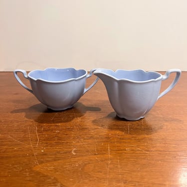 Vintage Johnson Brothers Greydawn Blue Sugar Bowl and Creamer Set Mini 