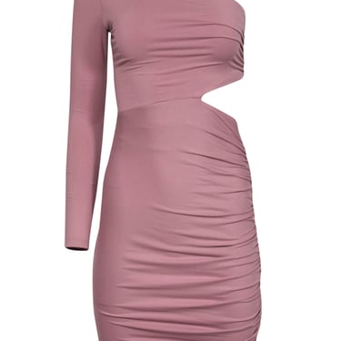 Susana Monaco - Dusty Rose One-Shoulder Ruched Dress w/ Cutout Sz XS