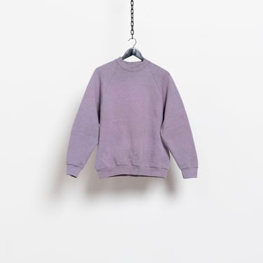PLAIN BLEACHED SWEATSHIRT Vintage Pullover Lavender Lilac Long Sleeve 90's Oversize / 