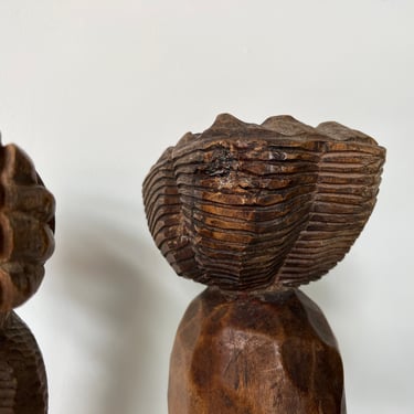 Vintage Loius Hand Carved Wooden African Bust Sculptures - a Pair 