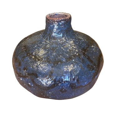 Blue Ceramic Vase, France, 1970&#8217;s