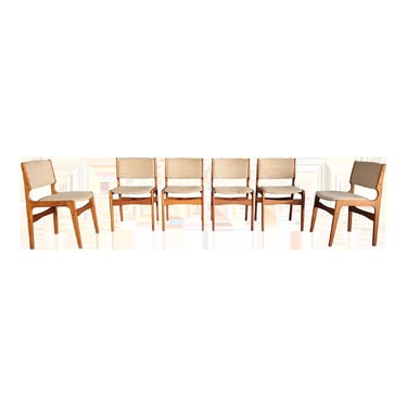 Mid-Century Modern Erik Buch Teak Danish Modern Dining Chairs Set 6 