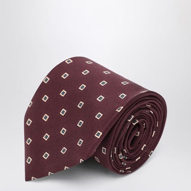 Saint Laurent Bordeaux Silk Tie With Print Women