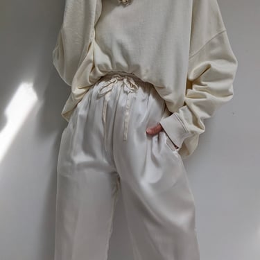 Vintage Pearl Silk Leisure Pants