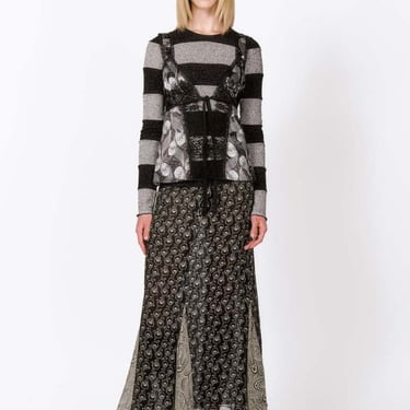 Anna Sui Beardsley Combo Maxi Skirt - Black Multi