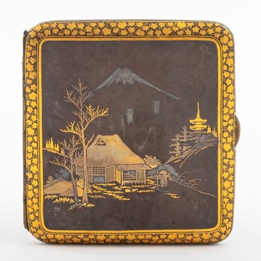 Japanese 24K Gold & Silver Overlay Cigarette Case