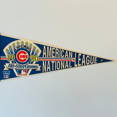 Vintage 1990 MLB All Star Game Chicago Cubs Wrigley Field Souvenir Pennant 