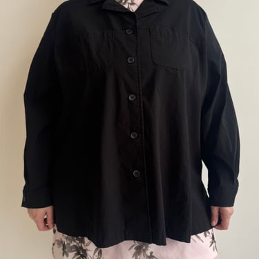 Vintage - Black Button Down Top (3X/4X)