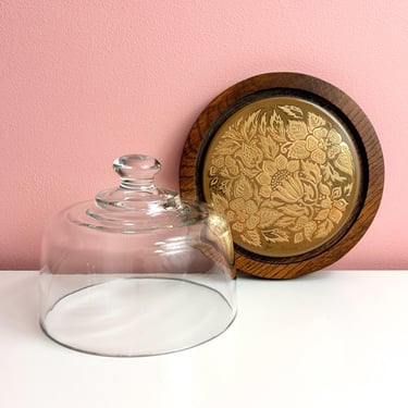 Midcentury Georges Briard Cheese Tray with Cloche Cover 