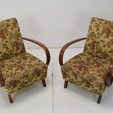 Pair Design Armchairs by Jindrich Halabala,type H-410,1950's. 