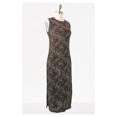 vintage 00's animal print midi dress (Size: S)
