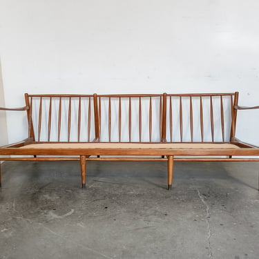 Danish 1960s Mid-Century Modern Wood Framed Sofa Couch 