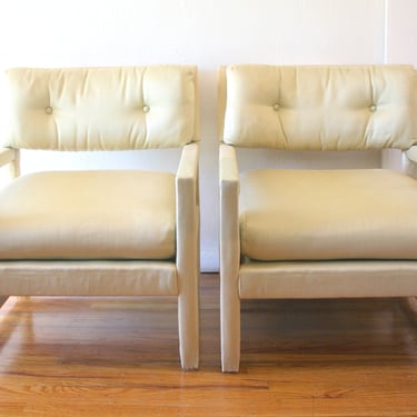 Mid Century Modern Pair of Milo Baughman Style Parsons Chairs for John Stuart