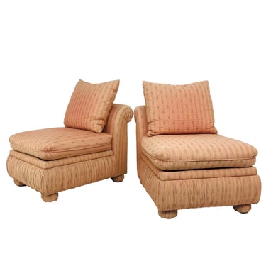 #6546 Pair of Pink Rollback Slipper Chairs