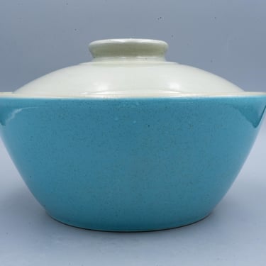 Harker Blue Mist Round Covered Vegetable | Vintage Mid Century Modern Dinnerware Serveware Serving Bowl With Lid 