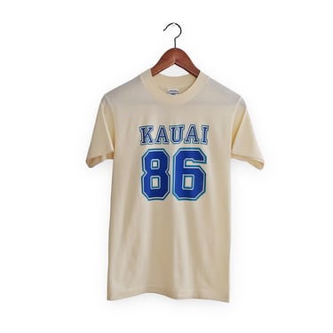 vintage Maui shirt / 80s Hawaii shirt / 1980s Kauai 86 souvenir Hawaii single stitch deadstock t shirt Small 