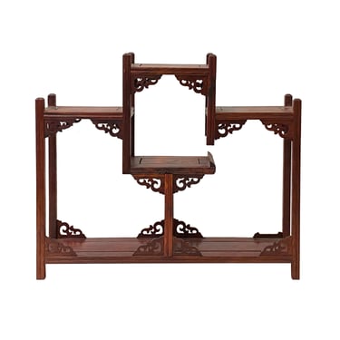 Brown Wood Tower Shape Table Top Curio Display Easel Stand ws2899E 