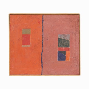 Gerald Richman Abstract Painting on Canvas Mid Century Modern 