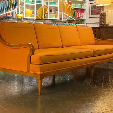 American of Martinsville Rare 8-Foot Long Upholstered Sofa, Circa 1960s - Please ask for a shipping quote before you buy. 