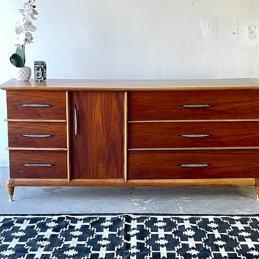 Mid Century Modern Dresser Credenza Kent Coffey Elegant 9 Drawer 