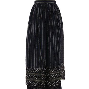 Lurex Striped Tiered Maxi Skirt
