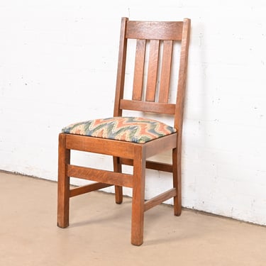 Stickley Brothers Antique Mission Oak Arts & Crafts Desk Chair or Side Chair, Circa 1900