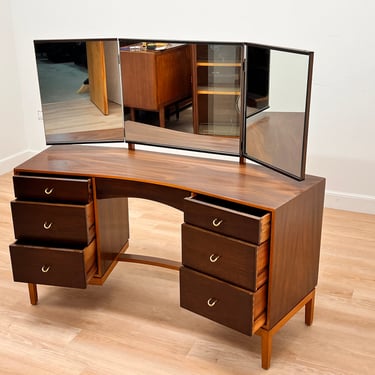 Mid Century Triple Mirror Vanity by Stag Furniture 