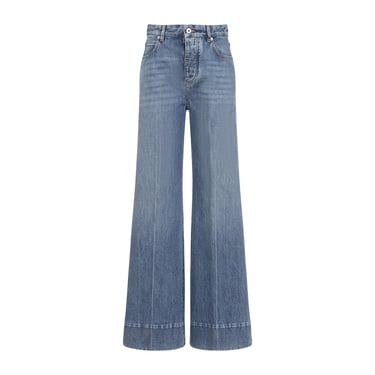 Bottega Veneta Women Bottega Veneta Medium Blue Palazzo Denim Jeans