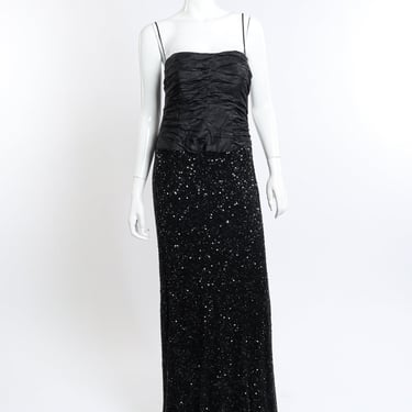 Strappy Sequin Evening Gown