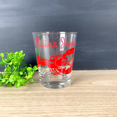 Maine Jigger kitsch barware glass - vintage souvenir 