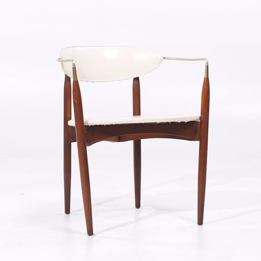 Dan Johnson for Selig Viscount Mid Century Brass and Walnut Chair - mcm 