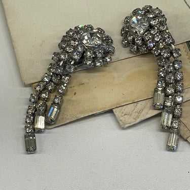 Rhinestone Clip Fringe Earrings