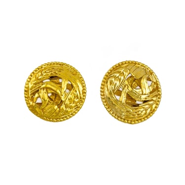 Wheat Cutout Button Earrings