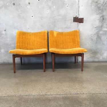 Mid Century Modern Pair Of Chairs In Style Of Finn Juhl