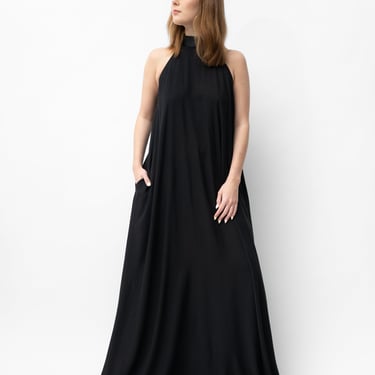 Belt Collar Maxi Dress